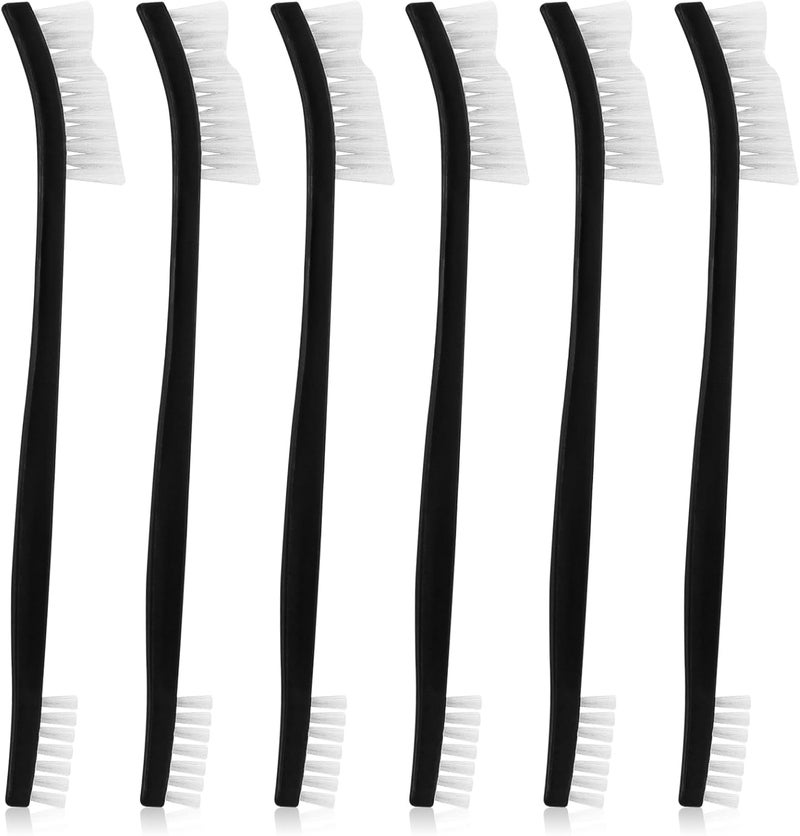 Notoke 6PCS Double-Ended Gun Cleaning Brush Set Gun Cleaning Supplies Kit 7-inch Nylon Bristle Brushes Plastic Handle Nylon Wire Brushes for Grout,Crevice,Detail Cleaning,All Purpose Cleaners - Image 1